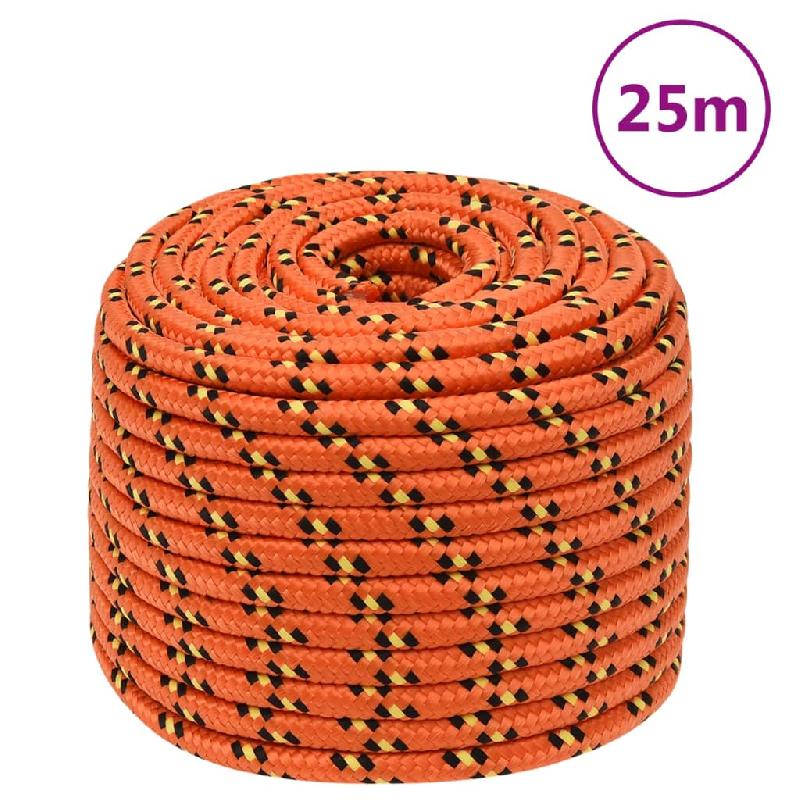 Vidaxl corde de bateau orange 14 mm 25 m polypropylène 152674_0