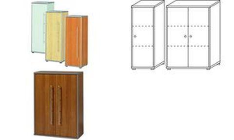 Armoire Wellemöbel 'Tool' - 2 portes, 2 étagères, largeur 800 mm, gris, résistante et conforme aux normes_0