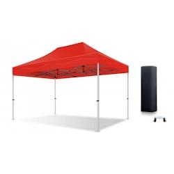 Xptent Tente Pliante 3X4,5 Structure Aluminium 45mm Toit 380g/m² Rouge qualité Pro - rouge aluminium TP40300345RO_0