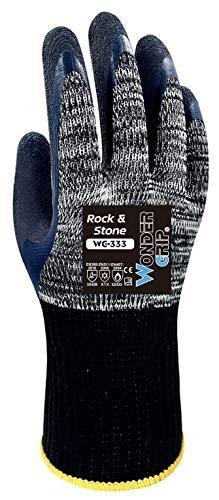 Wonder Grip WG-333 Rock & Stone - Gants de travail avec double revêtement en latex, résistants à la chaleur, au froid et aux coupures_0