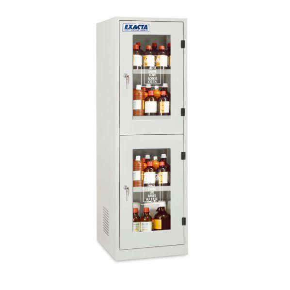 Armoire de sécurité à porte vitrée - Charge maxi 140 kg - 2 à 4 compartiments - Stockage produits chimiques et corrosifs_0