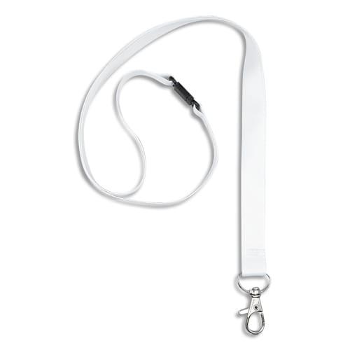 Avery boîte de 10 tours de cou avec mousqueton et clip de sécurité. Longueur 44 x largeur 1,5 cm. Blanc_0
