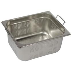 Bac Gastro Inox AISI 304 Perforé GN 1/2 H. 100 mm avec anses - Gastroland - 3701666007347_0