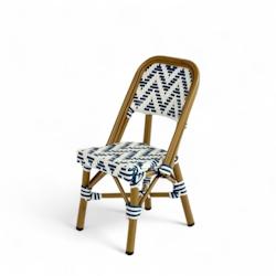 Bistromania Chaise de terrasse ALMA Mini - Tressage bleu et blanc - EA178_0