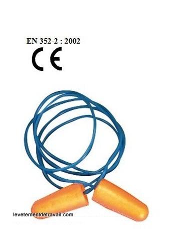 Bouchons d'oreilles en mousse avec fil - Lot de 150 - SNR 36dB_0