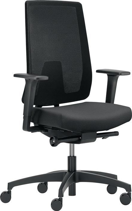 Chaise de bureau pivotante avec technique synchrone noire 400-520 mm avec accoudoirs Capacité charge 150 kg DAUPHIN_0