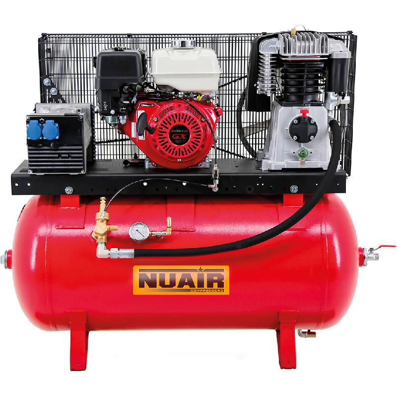 Compresseur d'air thermique bi-énergie NUAIR - Moteur HONDA GX270 - 230L - 12 bar - 11572759_0