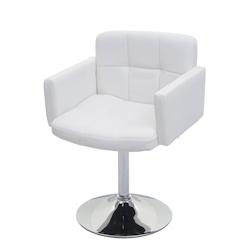 Décoshop26 - Chaise de salle à manger pivotante en PVC blanc coins et bords arrondis hauteur fixe 04_0006283 - blanc 3000261686057_0