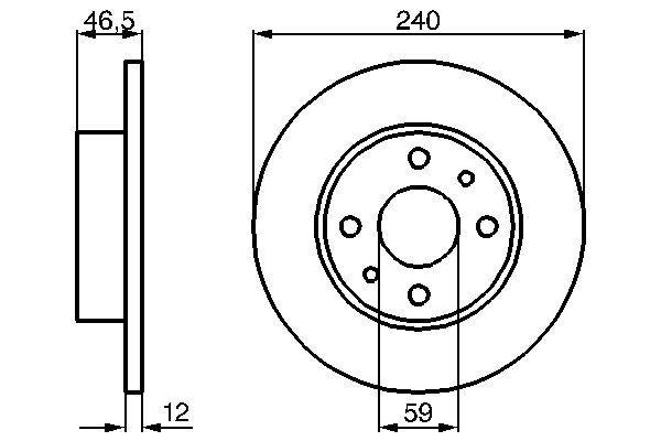 Disque de frein Bosch 0986478353 - boîte de 2 disques - avant - plein - 4 trous_0