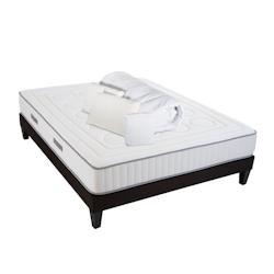 Ensemble   Matelas Mémoire de forme + Sommier Bois + Accessoires 180x200 cm CRISTAL OLYMPE LITERIE - blanc Mousse à mémoire de forme 4VP.CR.K15.K.1820_0