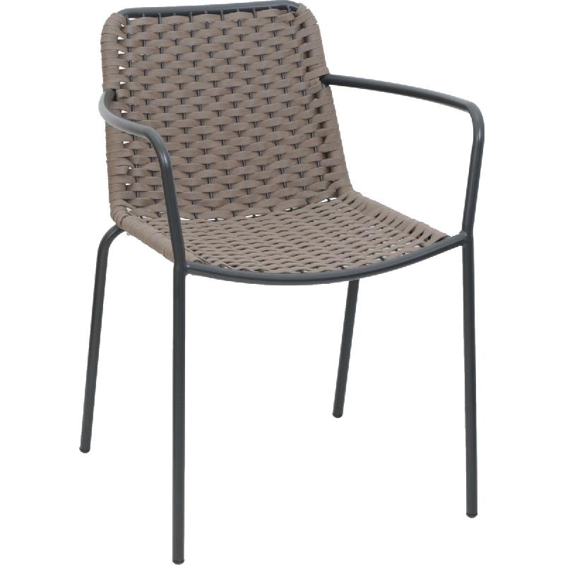 Fauteuil ARCACHON en aluminium et corde - extérieur contemporain pour restaurant_0