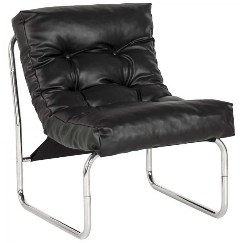 Fauteuil design Clip 76 cm noir - Paris Prix - structure métal et assise en polyuréthane_0