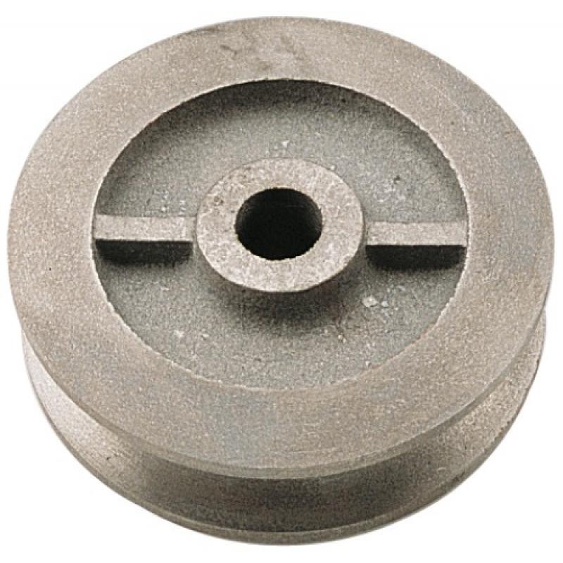 Galet en fonte à gorge carrée diamètre 80 mm pour porte coulissante sur fer plat_0