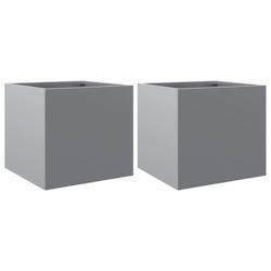Helloshop26 - Jardinière bac lit surélevé plantes fleurs jardin terrasses lot de 2 argenté 32 x 30 x 29 cm acier galvanisé Argent 02_0039009 - 30_0