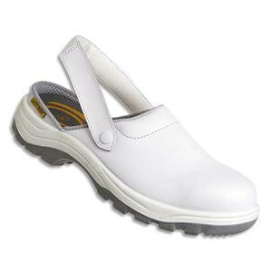 Sabot de sécurité en cuir blanc pour femme - Agro-alimentaire et industrie - Pointure 41 - Antistatique et antidérapant_0