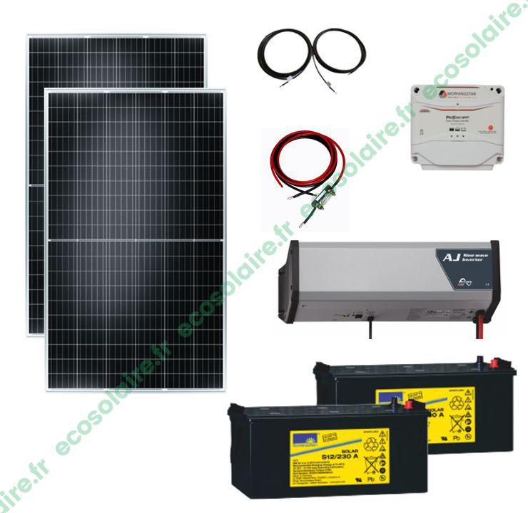 KIT AUTONOME SOLAIRE 660W 230V ÉCOSOLAIRE® - BATTERIE, SYSTÈME DE FIXATION, CONFORMITÉ UTE C 15-712-2_0