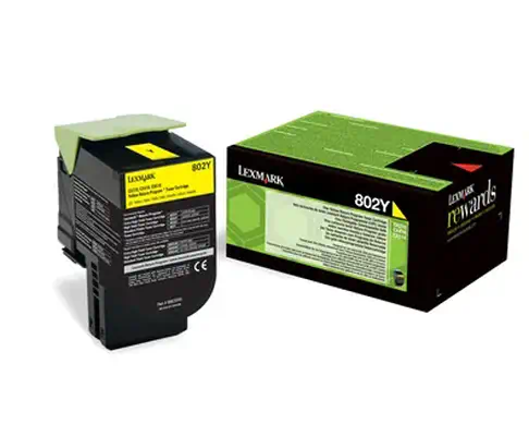Lexmark 802Y Cartouche de toner 1 pièce(s) Original Jaune_0