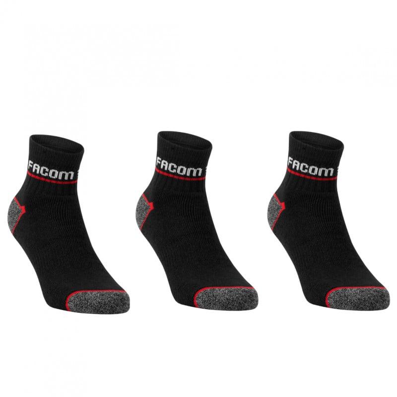 Lot de 3 paires de chaussettes de travail Quarter - FACOM | FX/1/CHLC/X3/RED_0