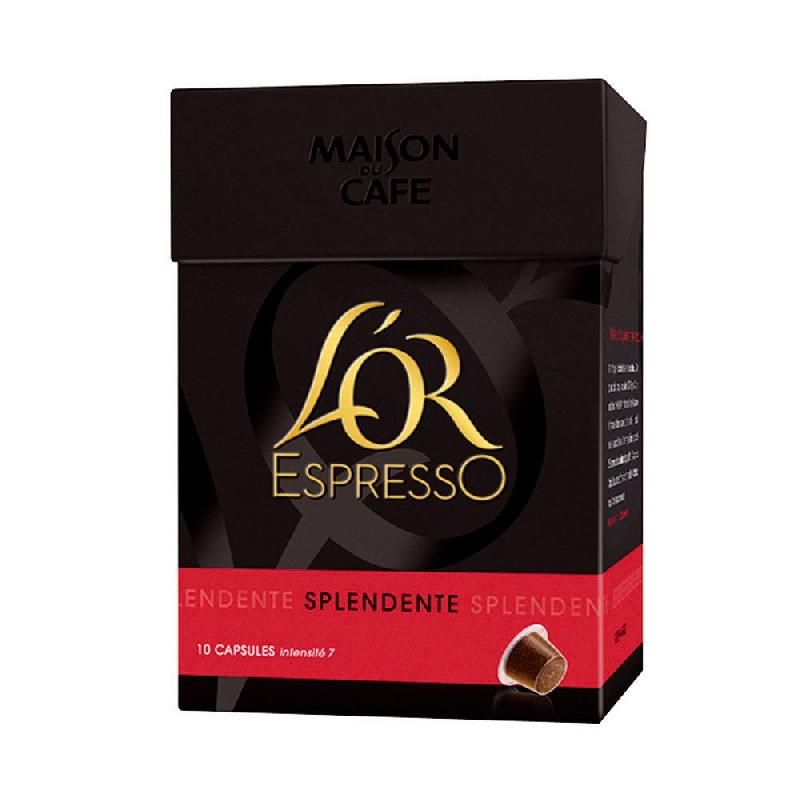 MAISON DU CAFÉ PAQUET DE 10 CAPSULES L'OR ESPRESSO SPLENDENTE (PRIX À L'UNITÉ)