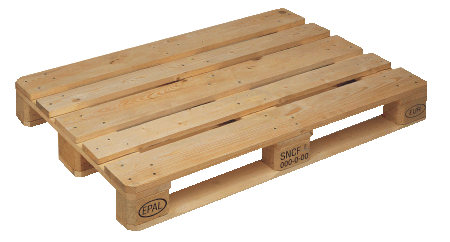 Palette en bois Europe-Epal - réutilisable et réparable - 4 entrées - Charge max. 4000 kg - 800x1200 mm_0