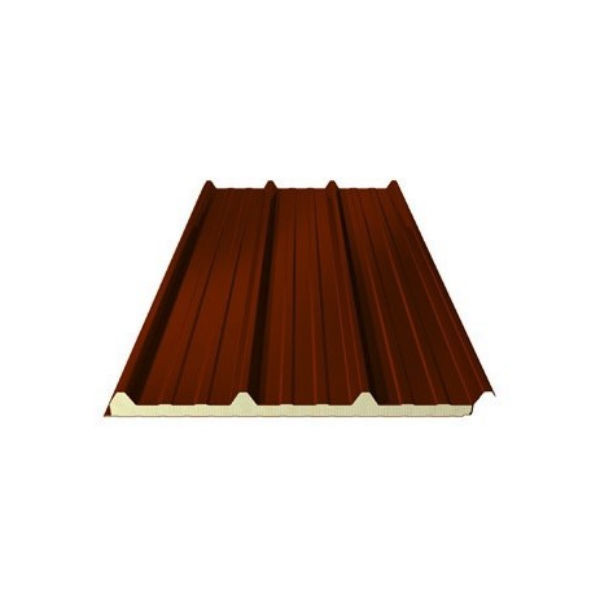 Panneau sandwich de toiture 40 mm isolé - Brun/Rouge RAL 8012 - 1 m x 3,10 m_0