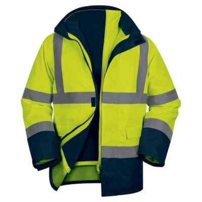 Parka 5 en 1 Delta Plus Speed jaune fluo et marine, taille M_0