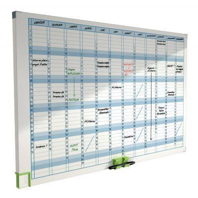 Planning magnétique effaçable annuel 60x90cm - surface sérigraphiée - cadre en métal_0