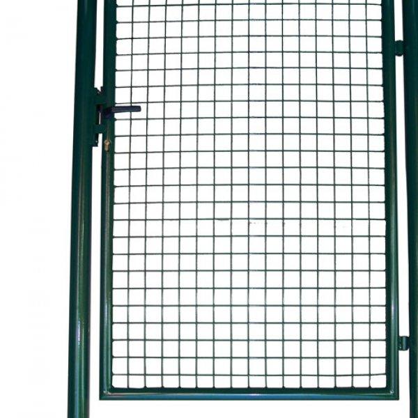 Portillon grillagé en acier galvanisé vert - 1m de large - Hauteur 100 à 180cm - Maille 100x50 mm - Fil 4 mm_0