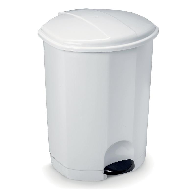 Poubelle sanitaire à pédale 30 L - Blanc_0