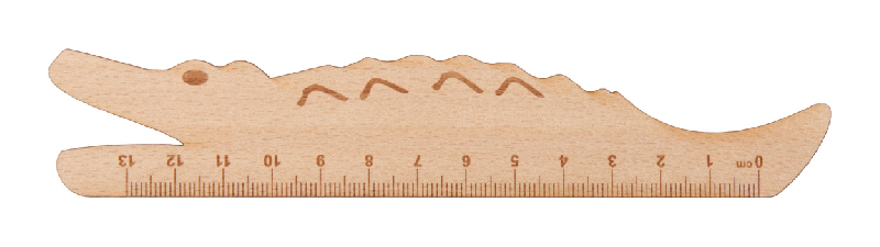 Règle en bois pour enfant - Forme ludique - Couleur naturelle - Poids 13.5g_0