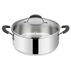 Sauteuse Tempra 2 anses avec son couvercle 26 cm en acier  ydable -  Argent Rond Inox Lagostina 35x30.5 cm - 8002531547483_0