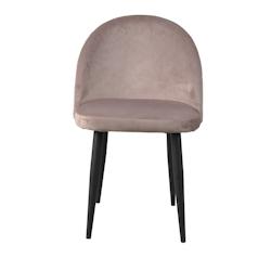 SIT Möbel Lot de 2 chaises | Revêtement en velours vieux rose | Structure en acier noir | L 49 x P 52,50 x H 79 cm - multicolore multi-matériau 024_0