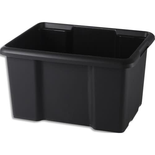 Sundis bac de rangement noir superposable empilable france matière recyclée 45l 39,5 x 43,5 x 55,5 cm_0