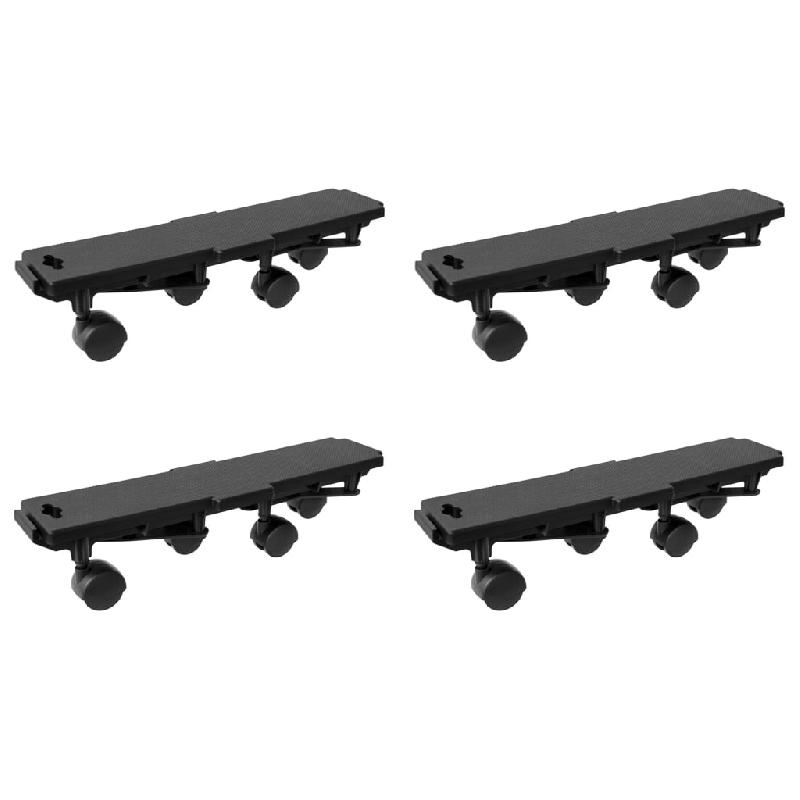 Vidaxl chariots de déménagement à 4 roues 4 pcs noir pp 170 kg 3157517_0