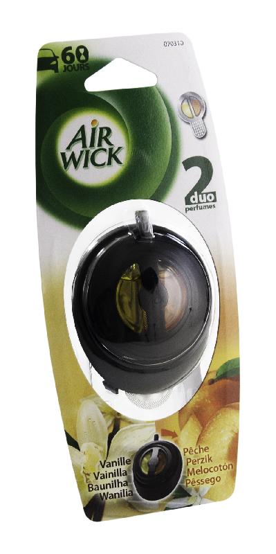 Air Wick Duo - Désodorisant pour voiture - Vanille et Pêche - Diffusion régulée et ajustable_0