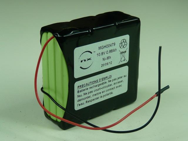 Batterie industrielle Nimh 9x H-F6 NX 9S1P 10.8V 800mAh avec fils - Marque NX_0