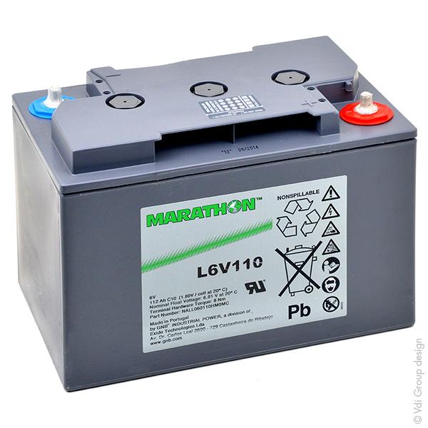 BATTERIE PLOMB AGM MARATHON L6V110 6V 112AH M8-M_0