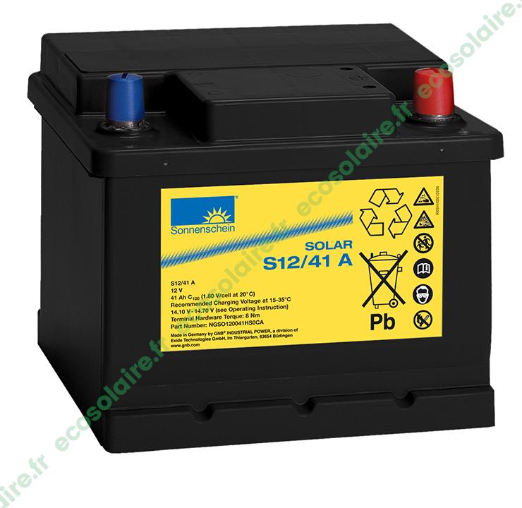 Batterie Sonnenschein Solar S12/41 - 41Ah 12V - Technologie Dryfit, étanche au gel, sans entretien_0