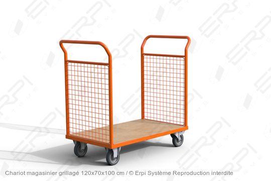 Chariot magasinier grillagé 120x70x100 cm - cmg12070100-02e_0