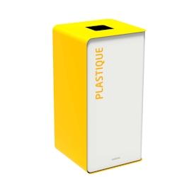 CUBATRI - Borne de tri blanc avec bac 40L plastiques jaune - 55851 - ROSSIGNOL - jaune métal 55851_0