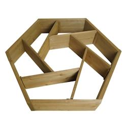 Décoshop26 - Jardinière pot de fleur parterre de fleurs 7 compartiments carré 100 x 87 cm extérieur bois de sapin marron 04_0007222 - marron 30002_0