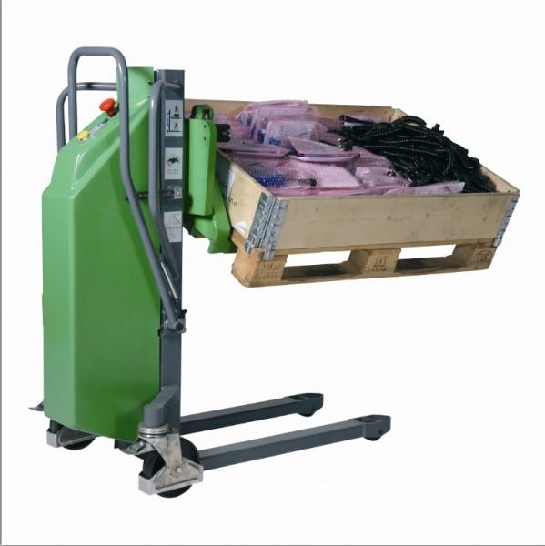 Gerbeur manuel à mât télescopique pivotant électrique - Capacité 800 kg, inclinaison 40°_0