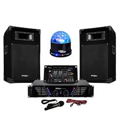 Ibiza Sound Pack Sono ampli + enceintes 500W + Table de mixage + SUNMAGIC LED RVB - 3700804178703_0