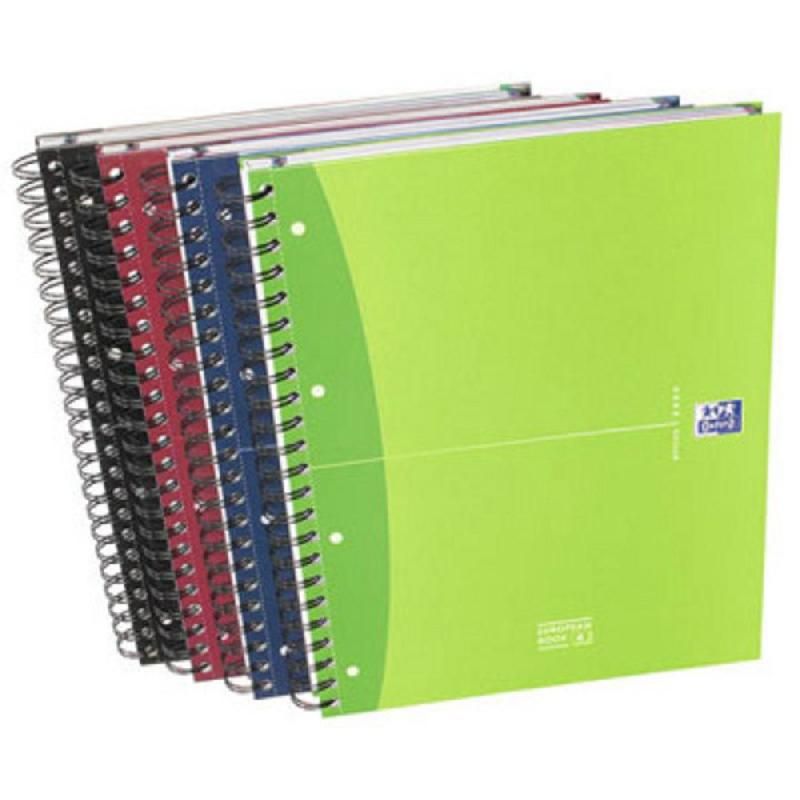 OXFORD CAHIER EUROPEAN BOOK  OXFORD - A4 MAXI - SPIRALES - 90 G - RÉGLURE : QUADRILLÉ 5X5  - 24,5 X 30 CM