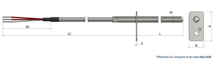 Sonde de résistivité - PS12 - Clinquant à connecter avec résistance de surface_0