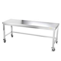 Table de travail en inox soubassement 2000 x 700 mm avec renfort sur roulettes PREMIUM / GOLDINOX - inox 3701770807482_0
