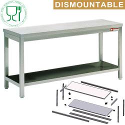 Table de travail inox avec tablette inférieure profondeur 700 mm gamme démontable line 700x700xh880/900 tables inox avec tablette intérieure démontables inox - TL771/KD_0