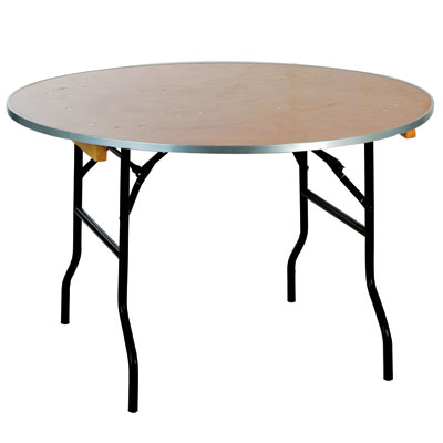 Table pliante ronde marron foncé ø 122 x h 76 cm_0