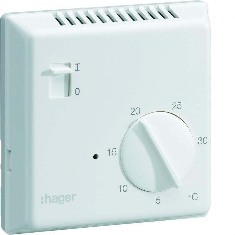 Thermostat ambiance électronique en saillie pour chauffage électrique avec entrée fil pilote 230v HAGER 25513_0