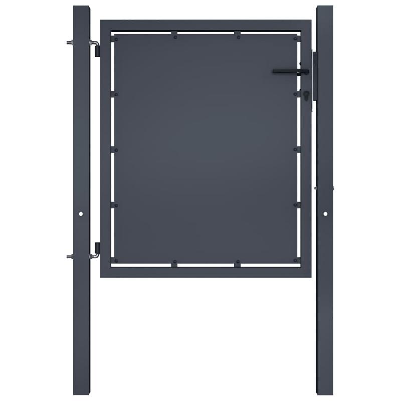 Vidaxl portail de jardin acier 100 x 75 cm anthracite 144517_0